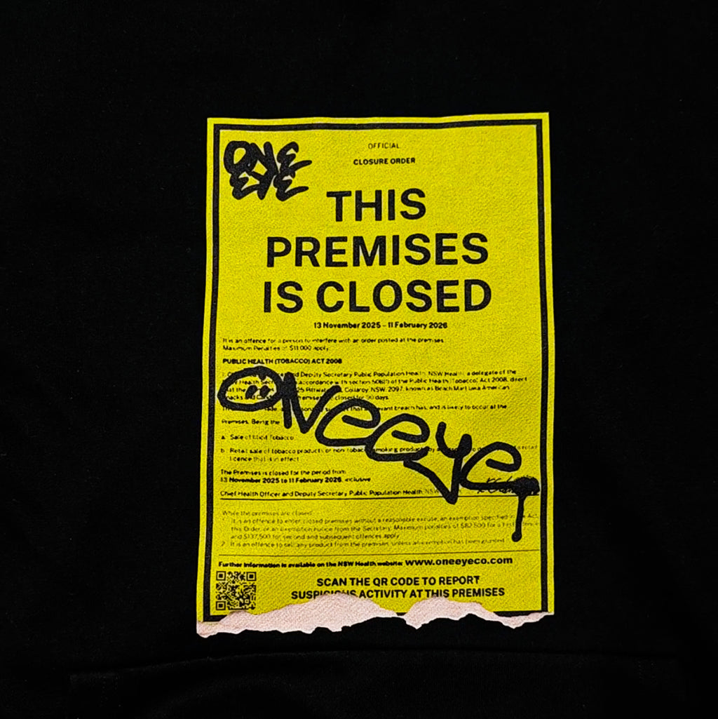 "PREMISES CLOSED" Black Hoodie