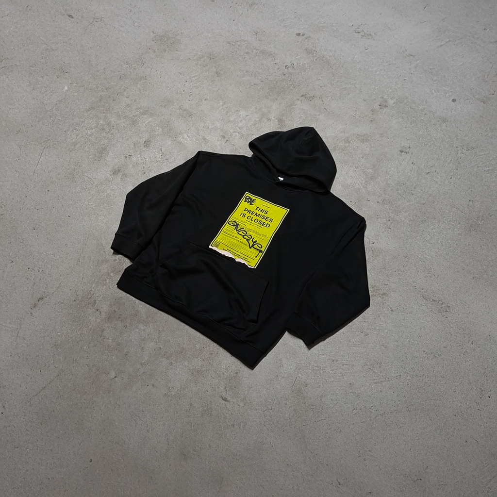 "PREMISES CLOSED" Black Hoodie